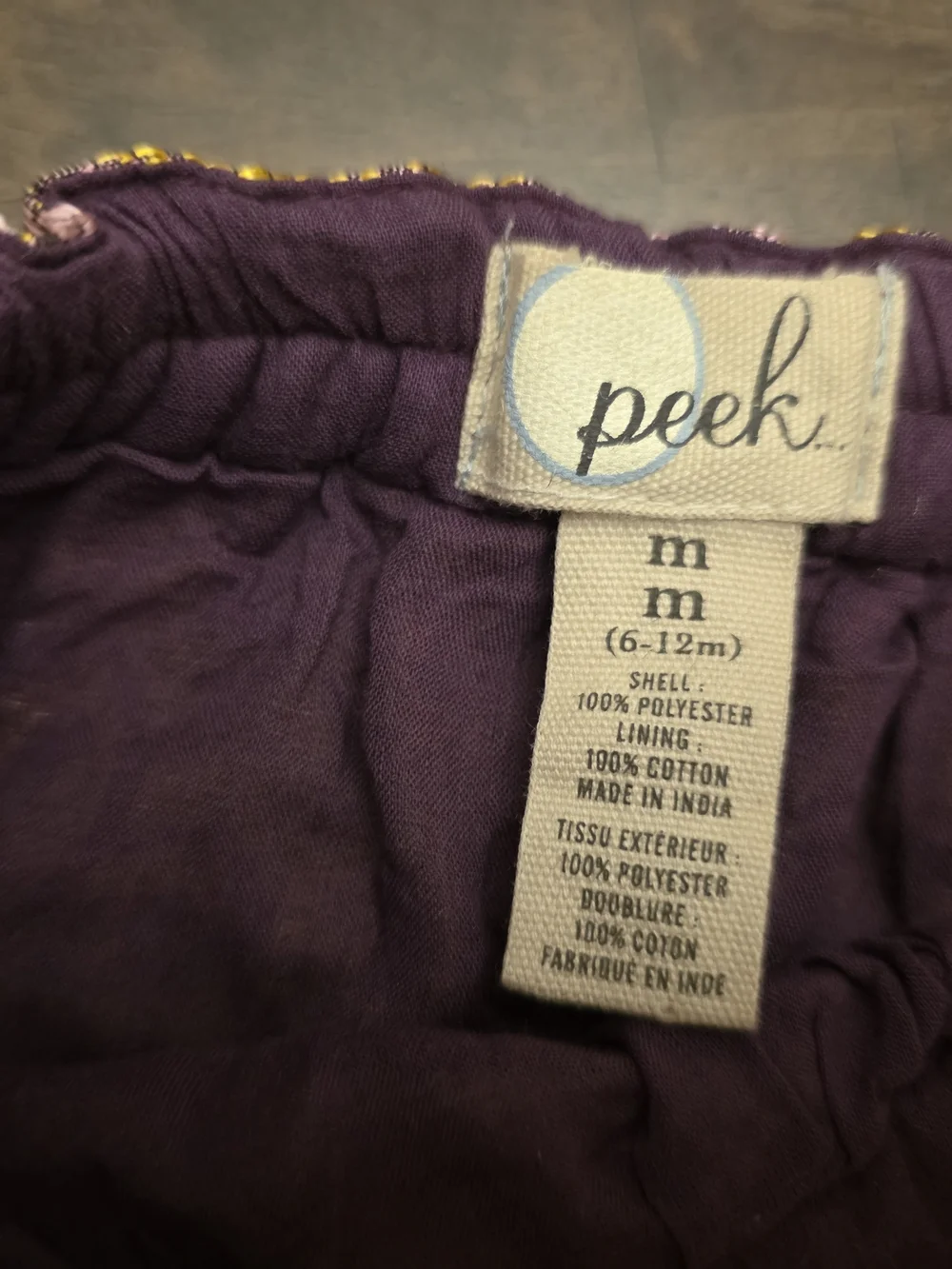 Peek Baby Gwen Lavender & Gold Tapestry Short Skirt 6-12M